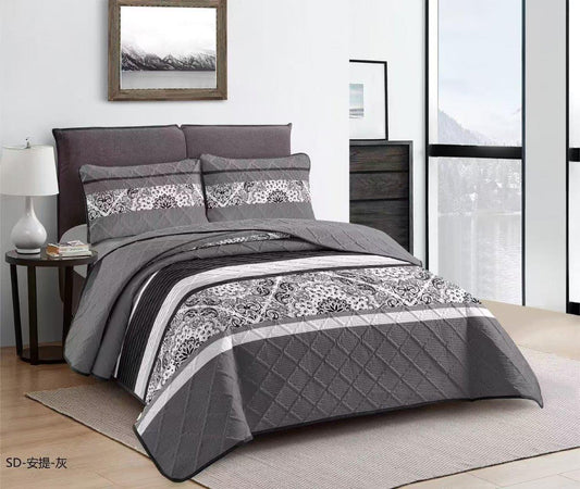 Elegant Design Comforter Bedspread Bedding Set Bed Cover with Pillowcase Set of 3 pcs Bed Cover 220*240 cm Pillowcase 50*70 cm