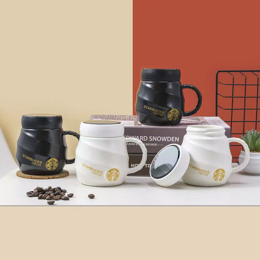 Modern Ceramic Mug with Lid 7.5*11 CM