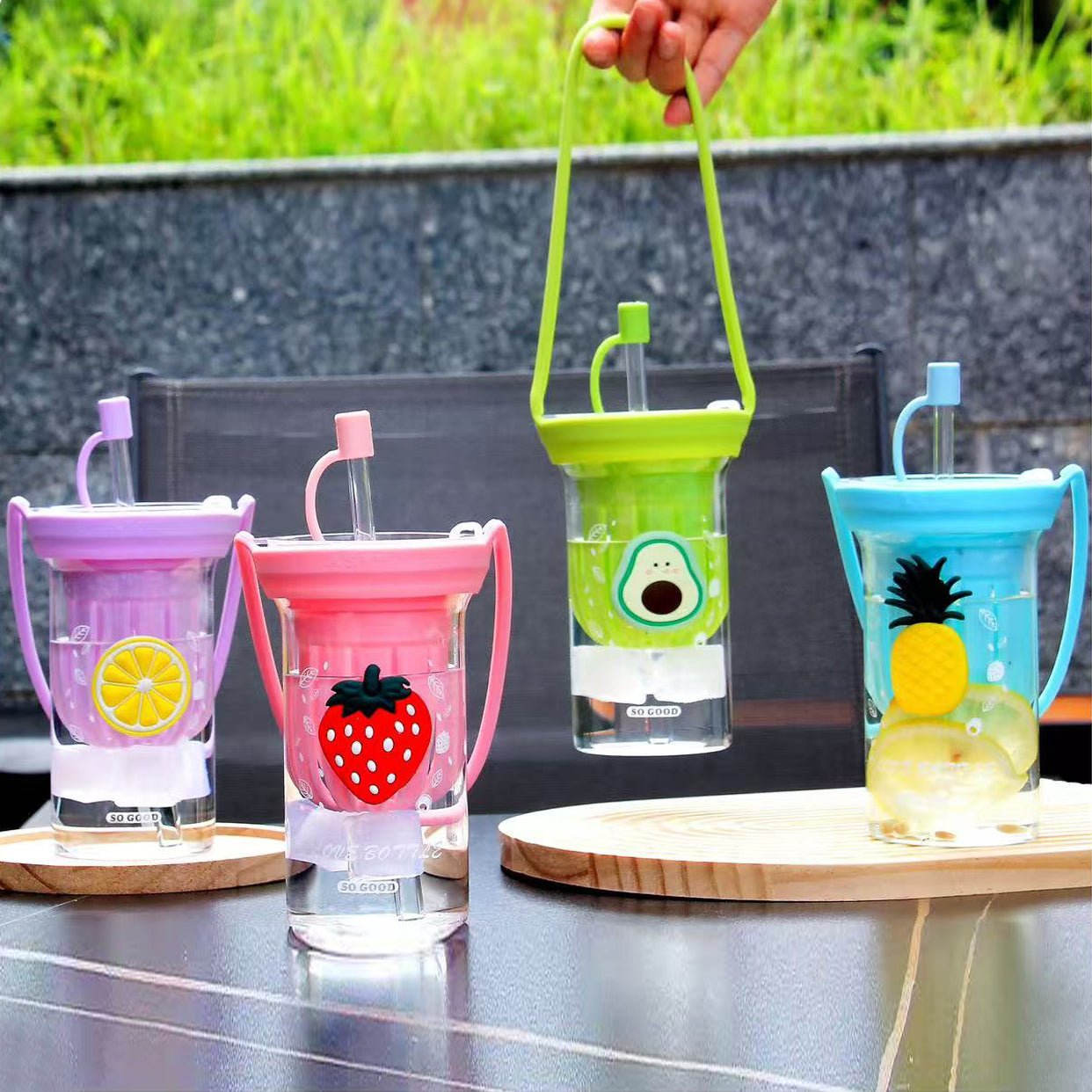 Glass Mug with Lemon Squeezer 10*15 CM
