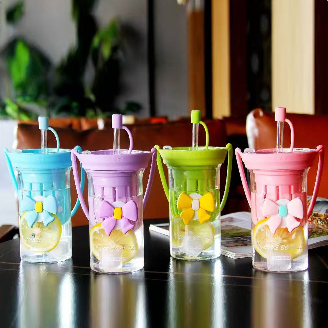 Glass Mug with Lemon Squeezer 10*15 CM
