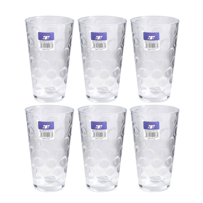 Set of 6 clear tall drinking glasses, 400 ml each
