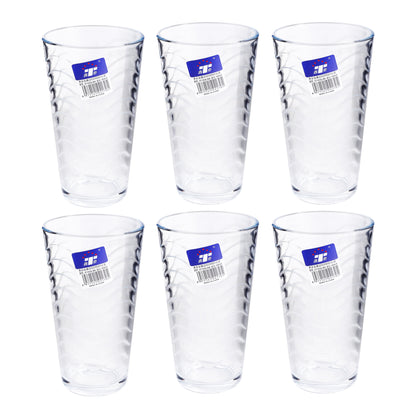 Set of 6 clear short drinking glasses, 400 ml each