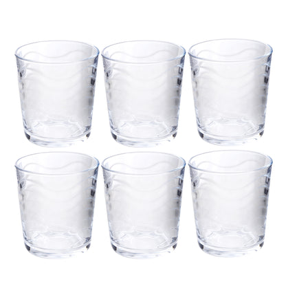 Set of 6 clear tall drinking glasses, 385 ml each