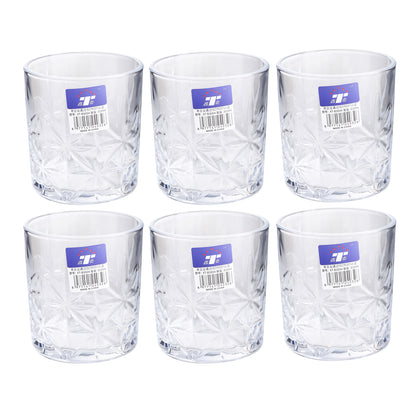 Set of 6 clear short drinking glasses, 310 ml each