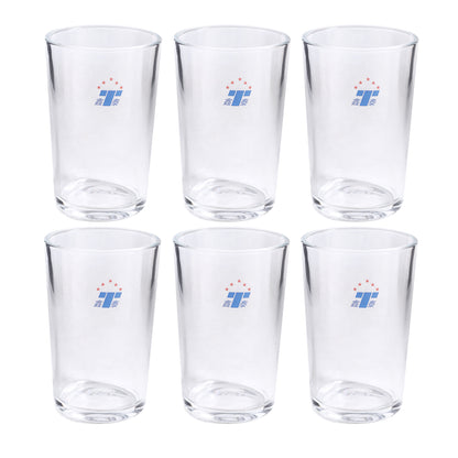 Set of 6 clear medium drinking glasses, 300 ml each