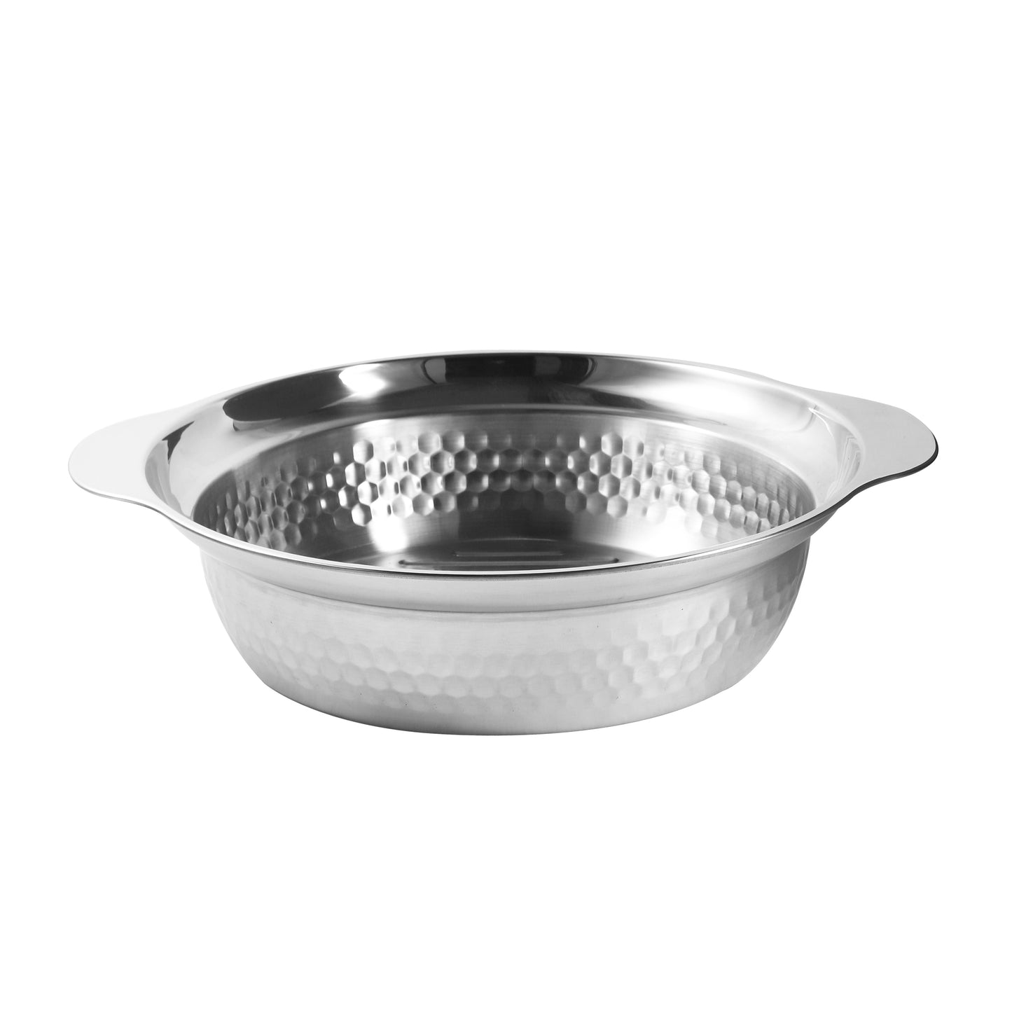 Short Embossed Stainless Steel Bowl / 27CM