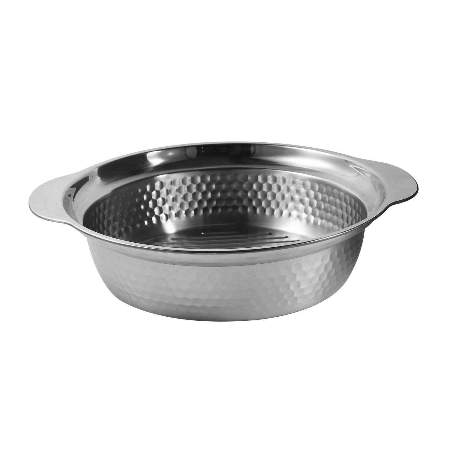 Short Embossed Stainless Steel Bowl / 31CM