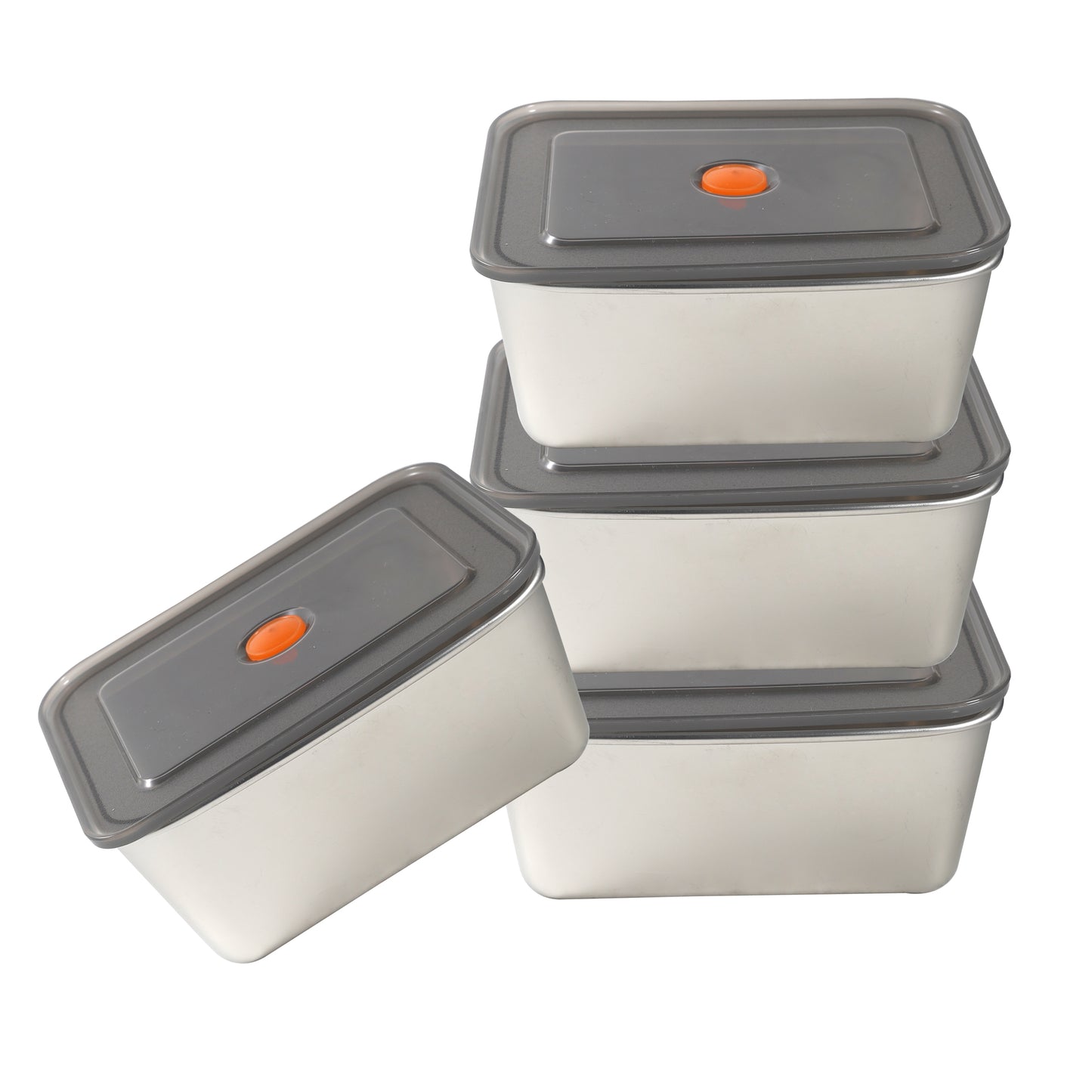Rectangular Stainless Steel Food Container Set / 4PCS