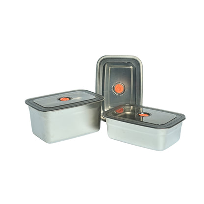 Rectangular Stainless Steel Food Container Set / 3PCS