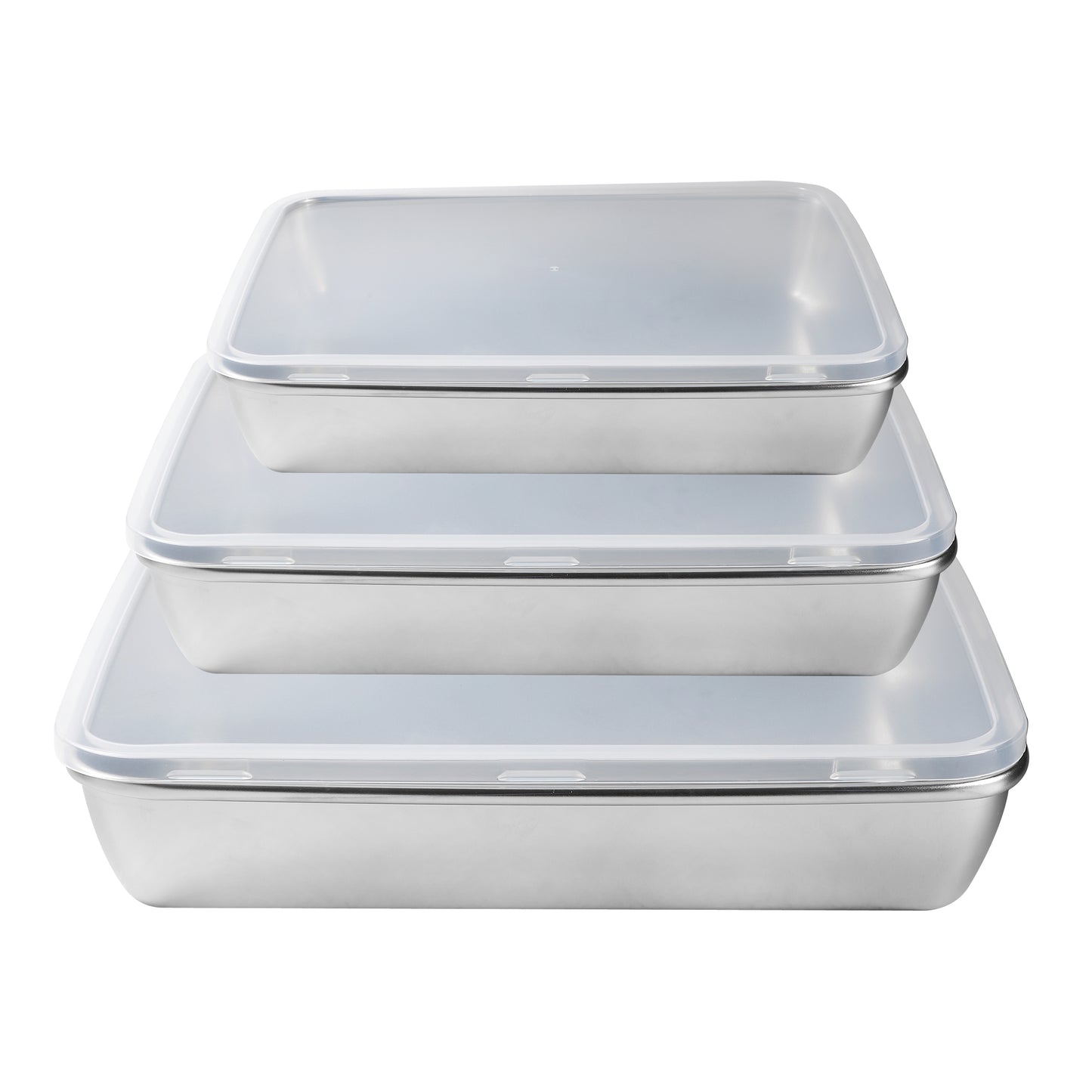 Rectangular Stainless Steel Food Container Set / 3PCS