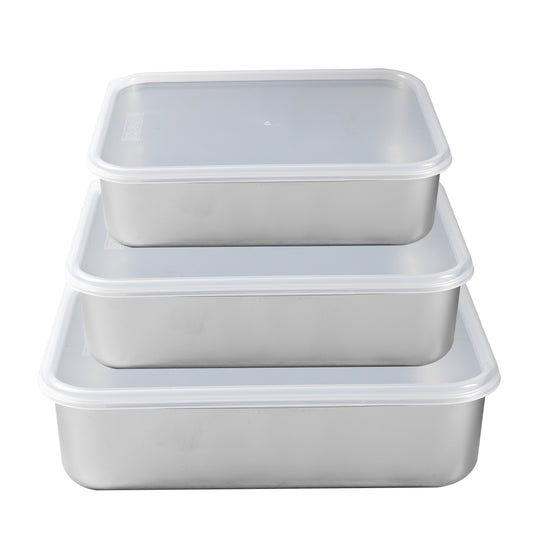 Rectangular Stainless Steel Food Container Set / 3PCS