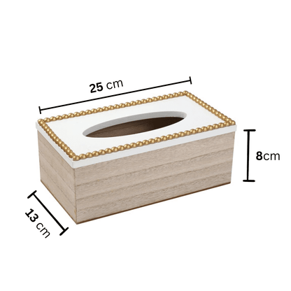 Premium Quality Pearl Border Design MDF Rectangular Tissue Box Napkin Holder 25*13*8 cm