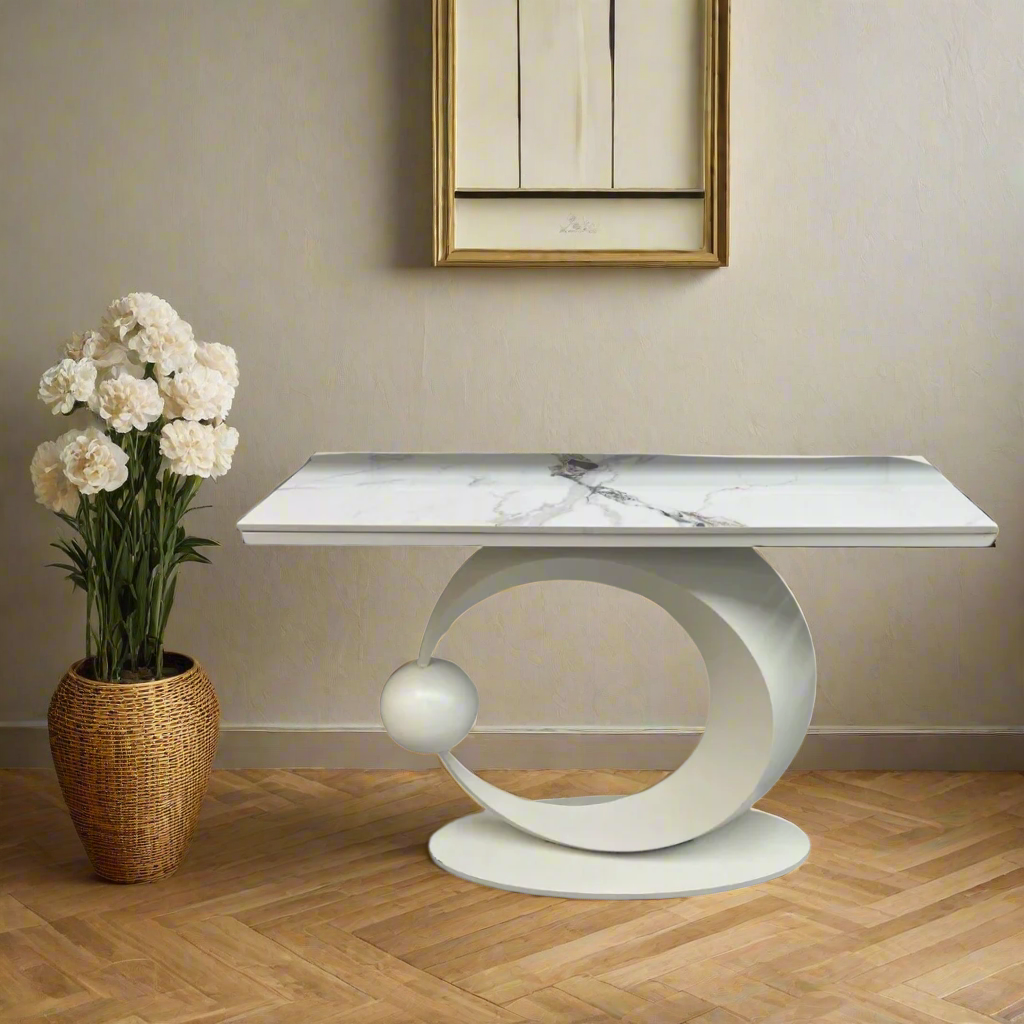 Home Decor Marbletop Metal Console Table Living Room Hallway 100*30*80 cm