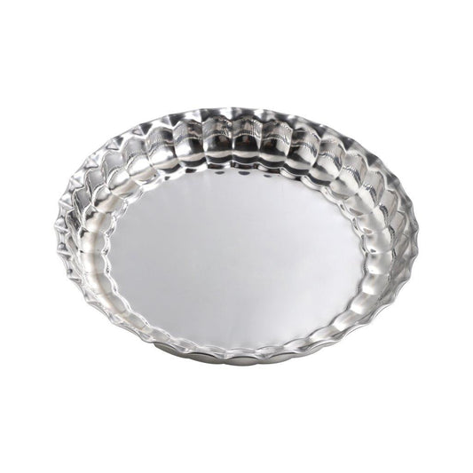 dollar store-Stainless Steel Decor Serving Tray Silver 30 cm-Classic Homeware &amp; Gifts