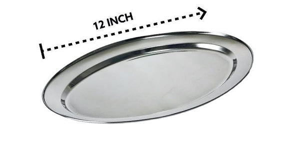 dollar store-Stainless Steel Oval Serving Plate 12 inch 30.5*19 cm-Classic Homeware &amp; Gifts