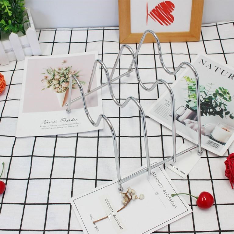 Stainless Steel Tray Stand Plate Display Holder 14*14.5*22 cm