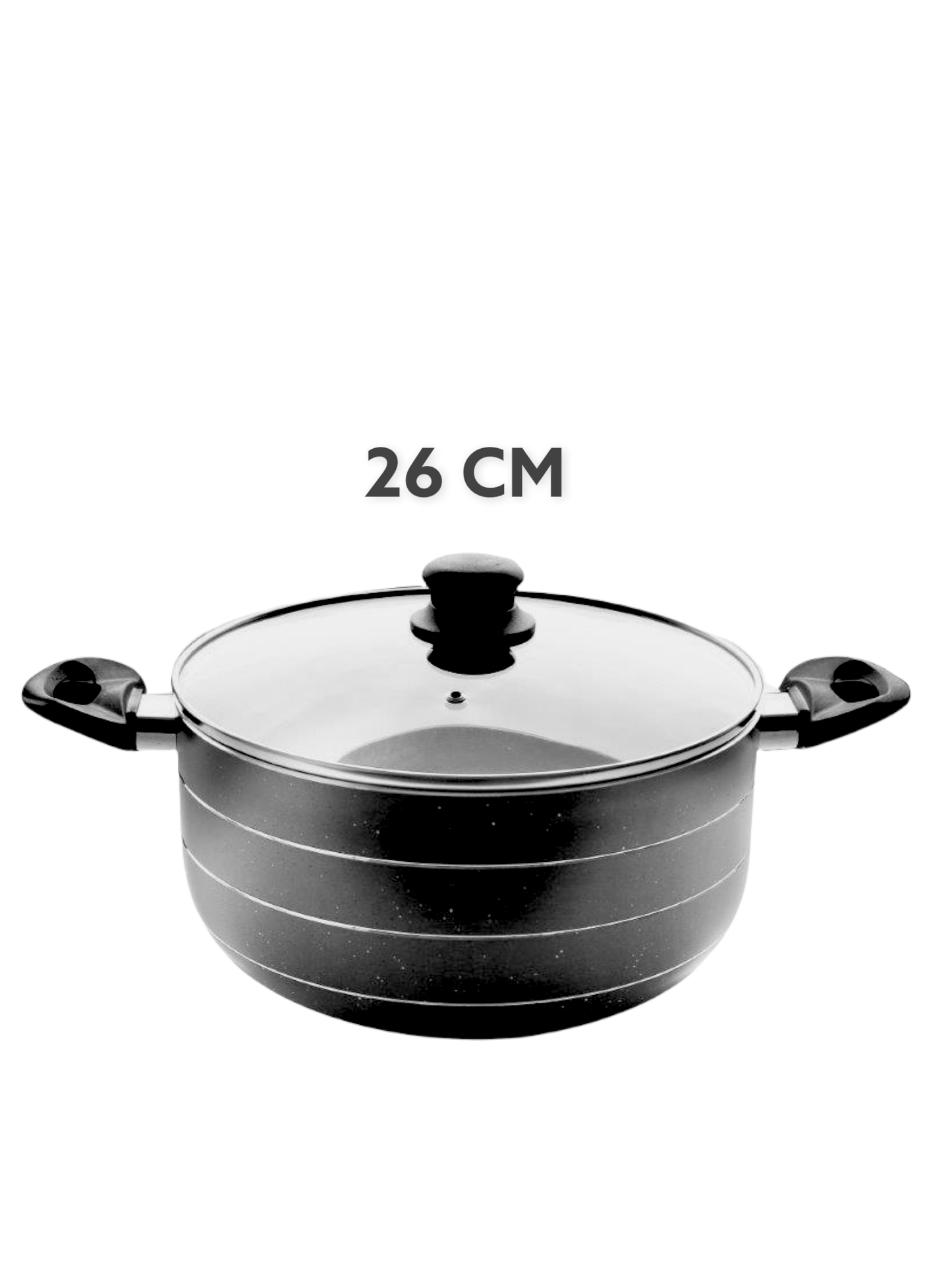 Casserole Grey Marble Coating Non Stick 4 Pcs Set 22cm 24cm 26cm 30cm 3.5 mm (Must select an Option for Sizes or Set)