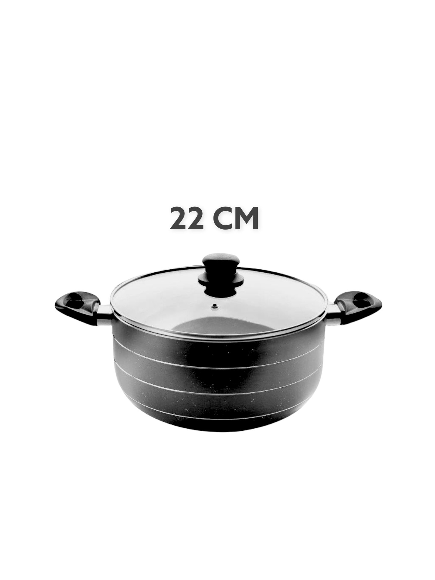 Casserole Grey Marble Coating Non Stick 4 Pcs Set 22cm 24cm 26cm 30cm 3.5 mm (Must select an Option for Sizes or Set)