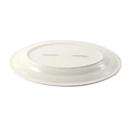 White Ceramic Floral Print Tableware Oval Serving Dish Plate 12''
