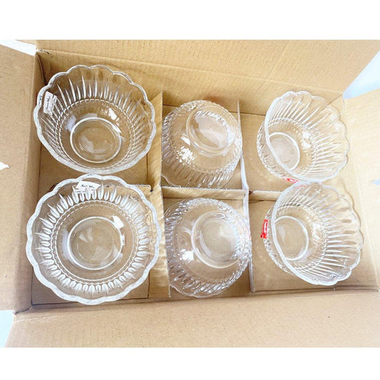 Crystal Glass Ice Cream and Dessert Bowl Set of 6 Pcs  170 ml