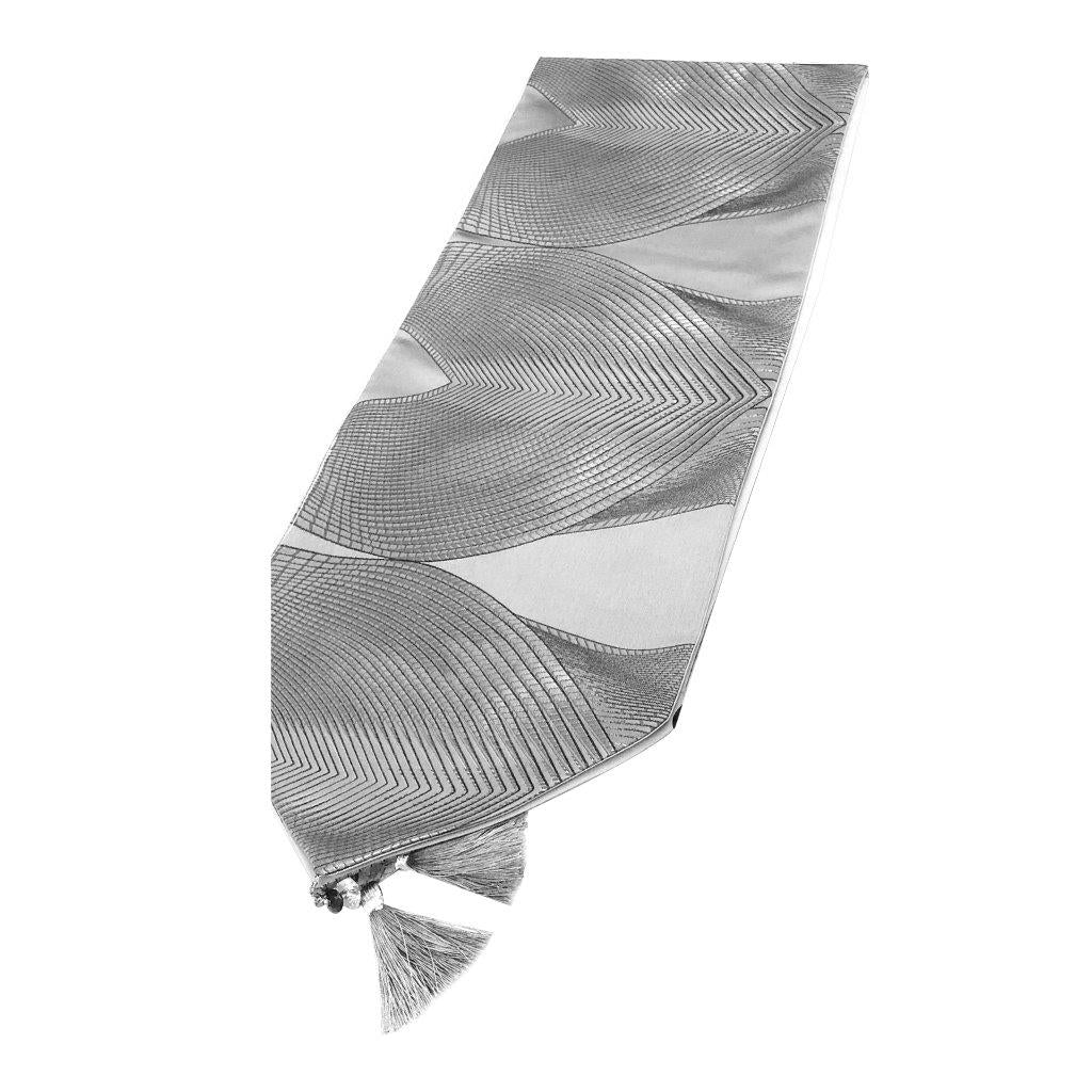 مفرش طاولة للمطبخ وغرفة الطعام، رمادي تجريدي 210*30 سم