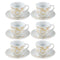 Ceramic Coffee Cup and Saucer Set of 6 Pcs Abstract Print Design 85CC/11 cm