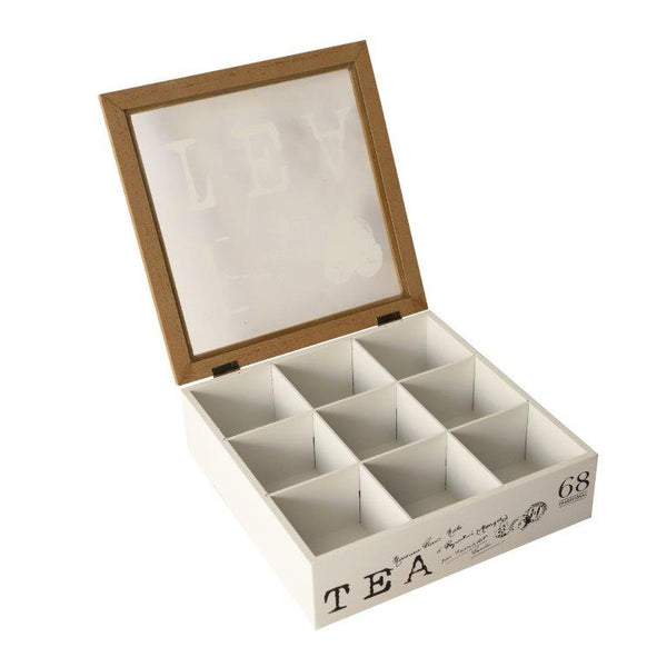Premium Quality Abstract Design MDF Rectangular Tea Bag Storage Box
