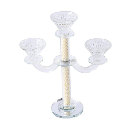 Home Decor Crystal Decor Table Top Candleholder 3 Arms  28 cm