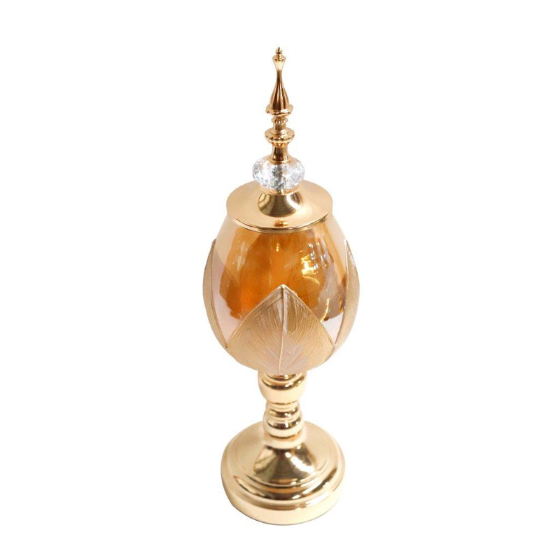 Moroccan Glass Craft Deco Jar Gold Vase Wedding Table Centrepiece 14*41 cm