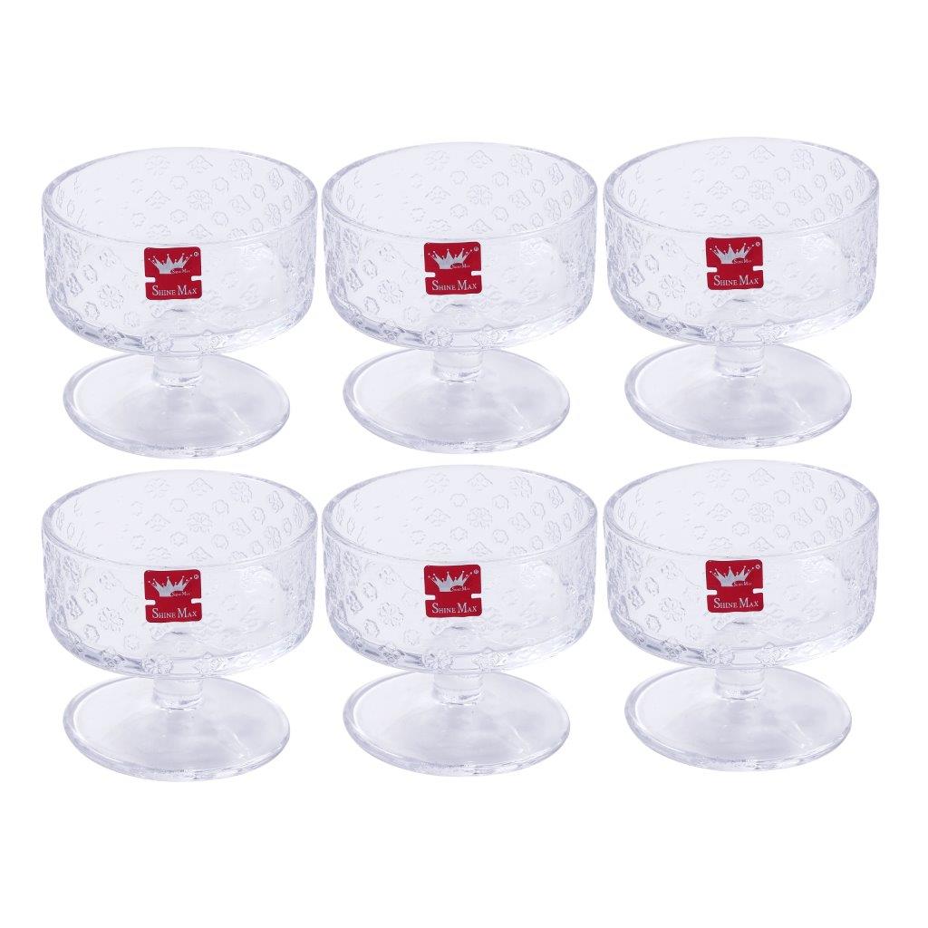 Crystal Glass Ice Cream and Dessert Bowl Set of 6 Pcs 180 ml