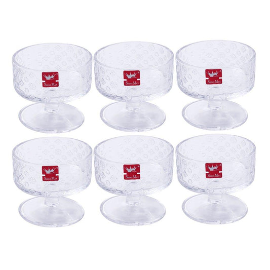 Crystal Glass Ice Cream and Dessert Bowl Set of 6 Pcs 180 ml