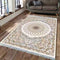 Jordanian Vintage Medallion Reed Machine Woven Indoor Area Rug Carpet Beige with Vintage Floral Art 200*300 cm