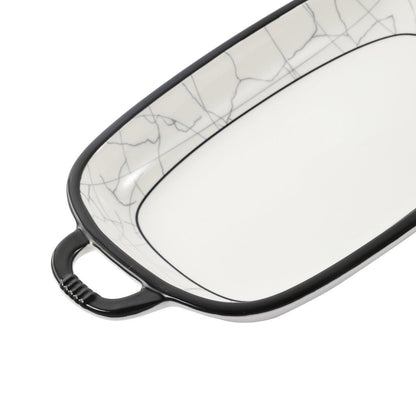 Abstract Print Ceramic Tableware Oval Serving Dish Plate 13 cm
