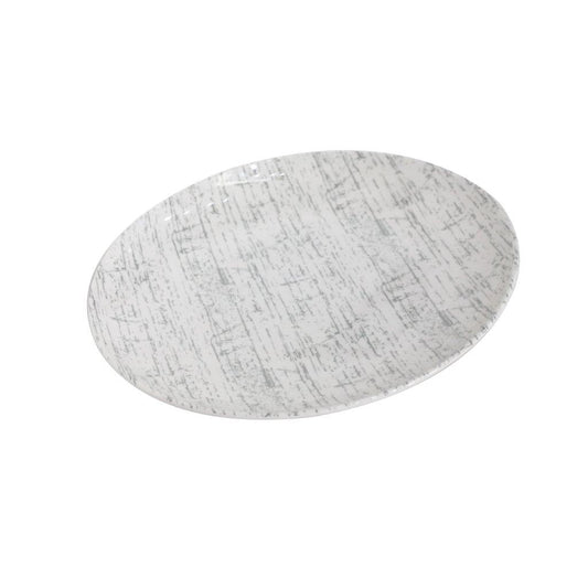 أواني تقديم من الميلامين أواني عشاء طبق عشاء سادة أبيض 14 بوصة