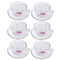 Premium Lead Free Glass Tea Cup with Saucer Set of 6 Pcs 9.5*7.5/13.5 cm