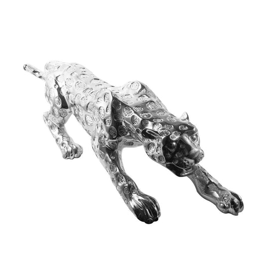Silver Sculpture Statue Resin Figurine Cheetah 100*17*21 cm