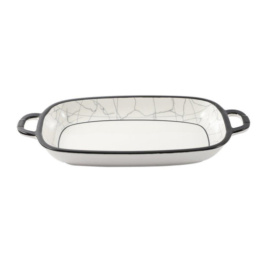 Abstract Print Ceramic Tableware Oval Serving Dish Plate 13 cm