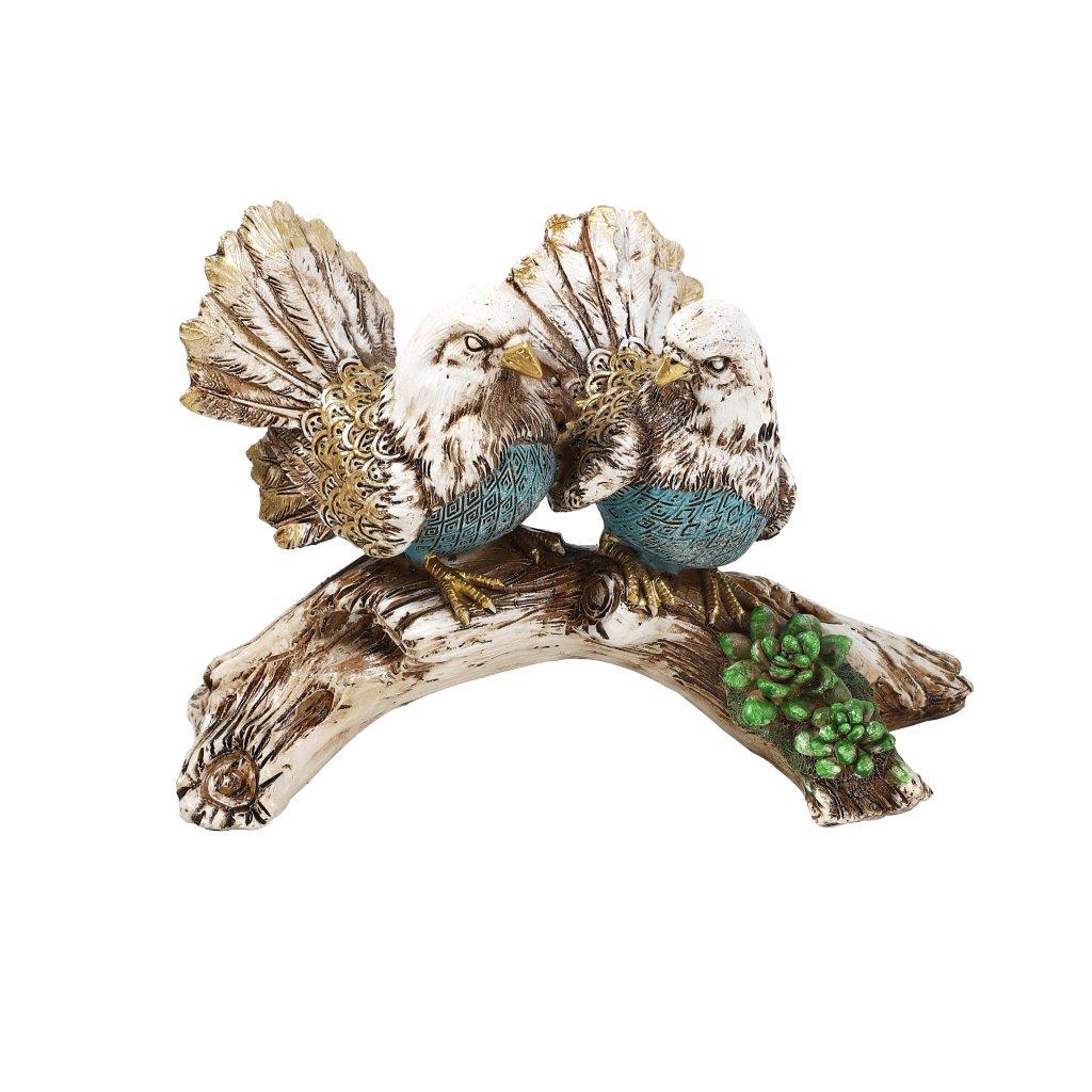 تمثال طائر مصنوع من الراتنج القابل للجمع بلون طبيعي مع شجرة 20.7*71*74 سم