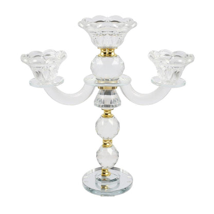 Home Decor Crystal Decor Table Top Candleholder 3 Arms  26 cm