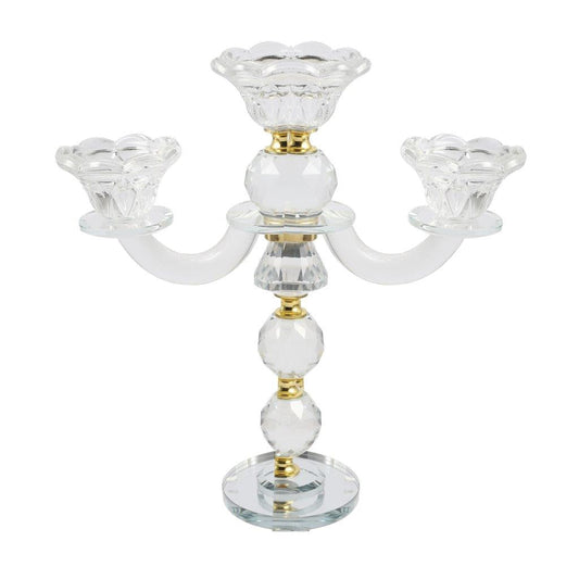 Home Decor Crystal Decor Table Top Candleholder 3 Arms  26 cm