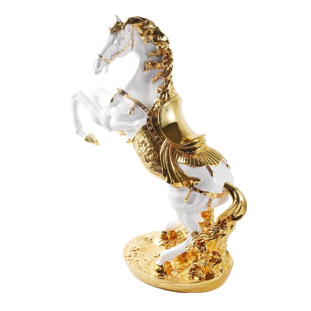 White Sculpture Statue Resin Figurine Horse H58 cm