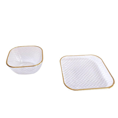 Crystal Glass Ice Cream and Dessert Bowl and Plate Set of 12 Pcs 10.5*5.2/15 cm