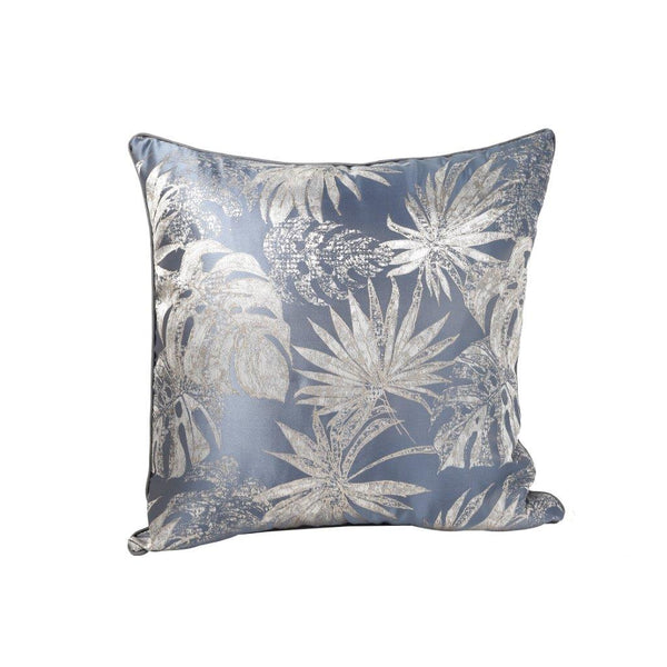 Modern Decorative Silver Blue Floral Print Cushion Cover Pillowcase 50*50 cm