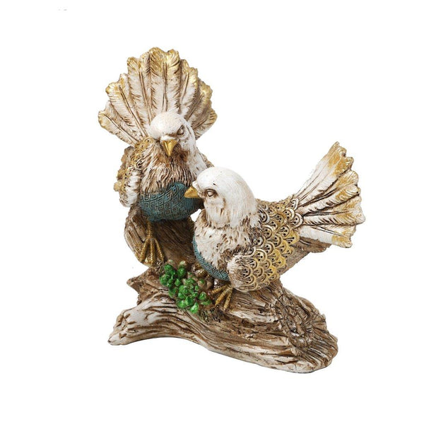 Collectable Resin Handicraft Natural Color Bird Statue With Tree 18*10*16 cm