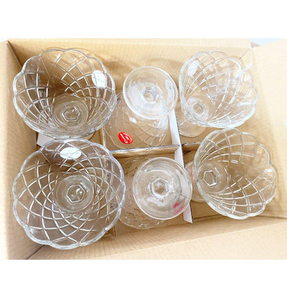 Crystal Glass Ice Cream and Dessert Bowl Set of 6 Pcs  160 ml