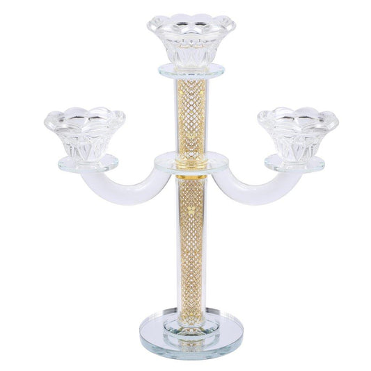 Home Decor Crystal Decor Table Top Candleholder 3 Arms  28 cm