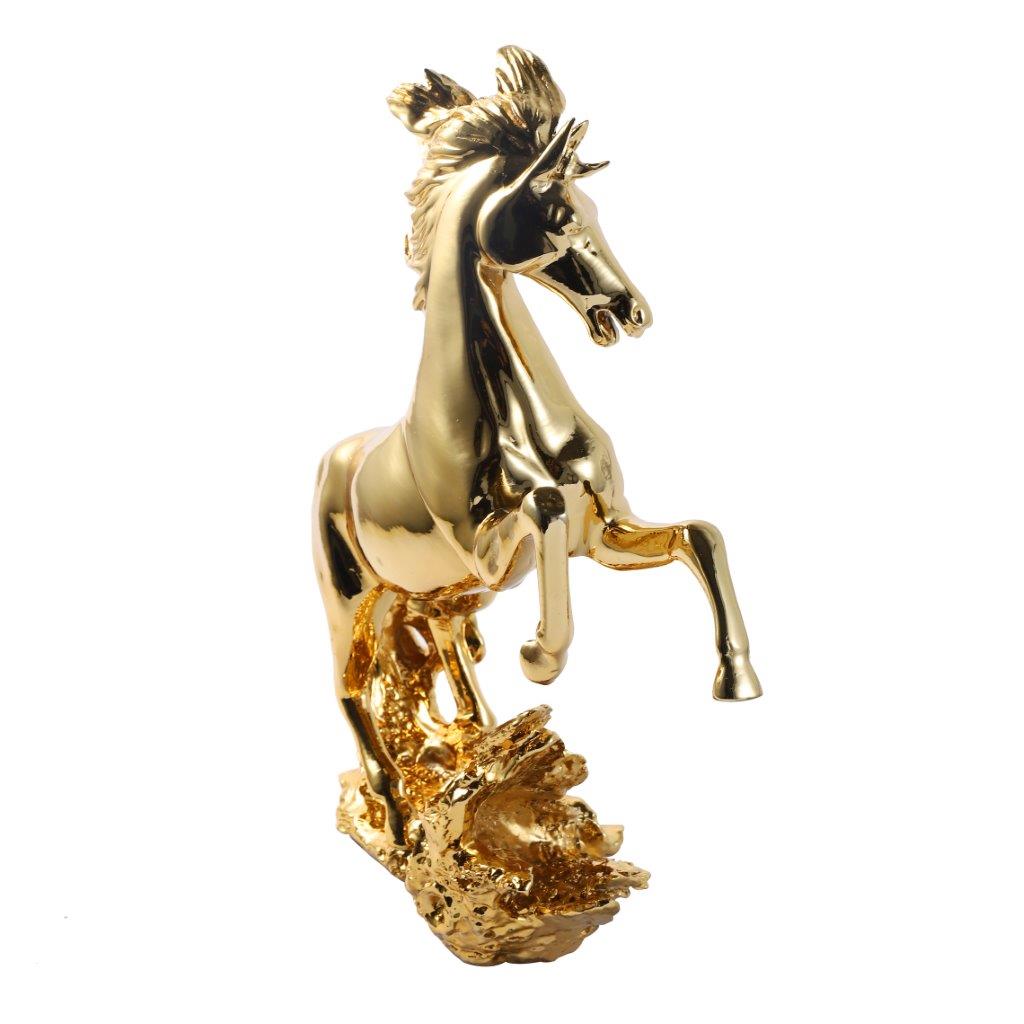 Gold Sculpture Statue Resin Figurine Horse 33*13*36 cm