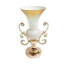 Elegant Glass Craft Gold Flower Vase Wedding Table Centrepiece 23*18*39 cm