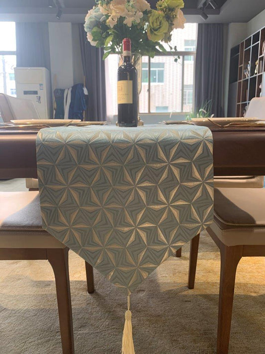 مفرش طاولة للمطبخ وغرفة الطعام، رمادي تجريدي 210*30 سم