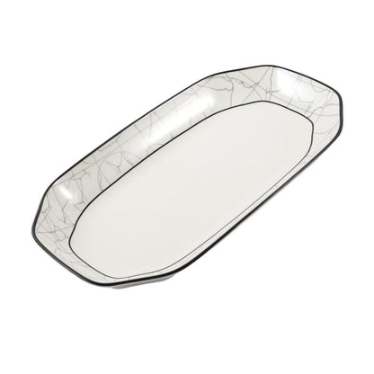 Abstract Print Ceramic Tableware Oval Serving Dish Plate 14 cm